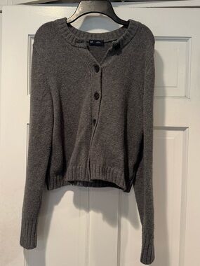 GAP Charcoal Button-Front Women's Cardigan